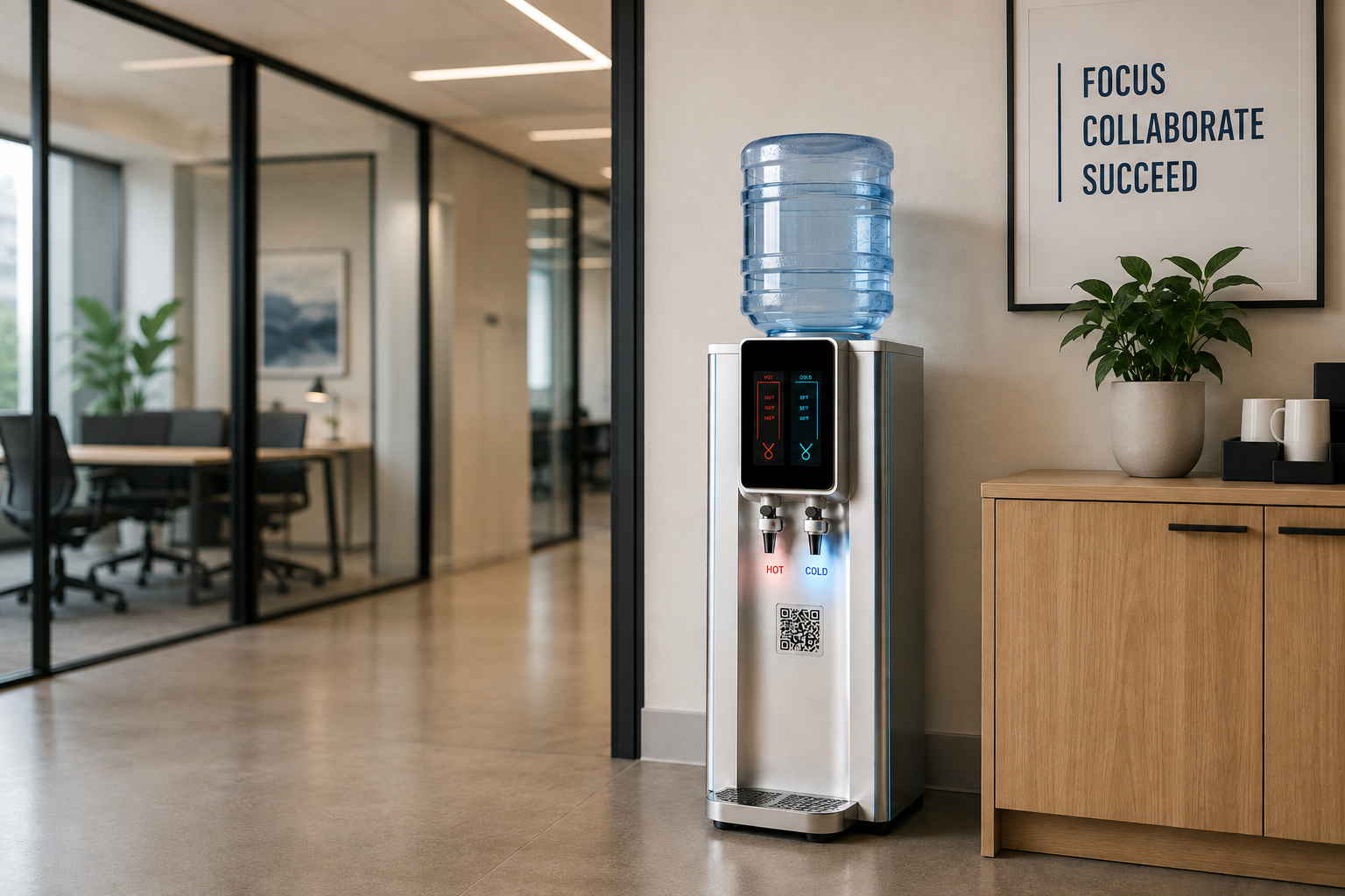Smart Water Cooler in a modern office